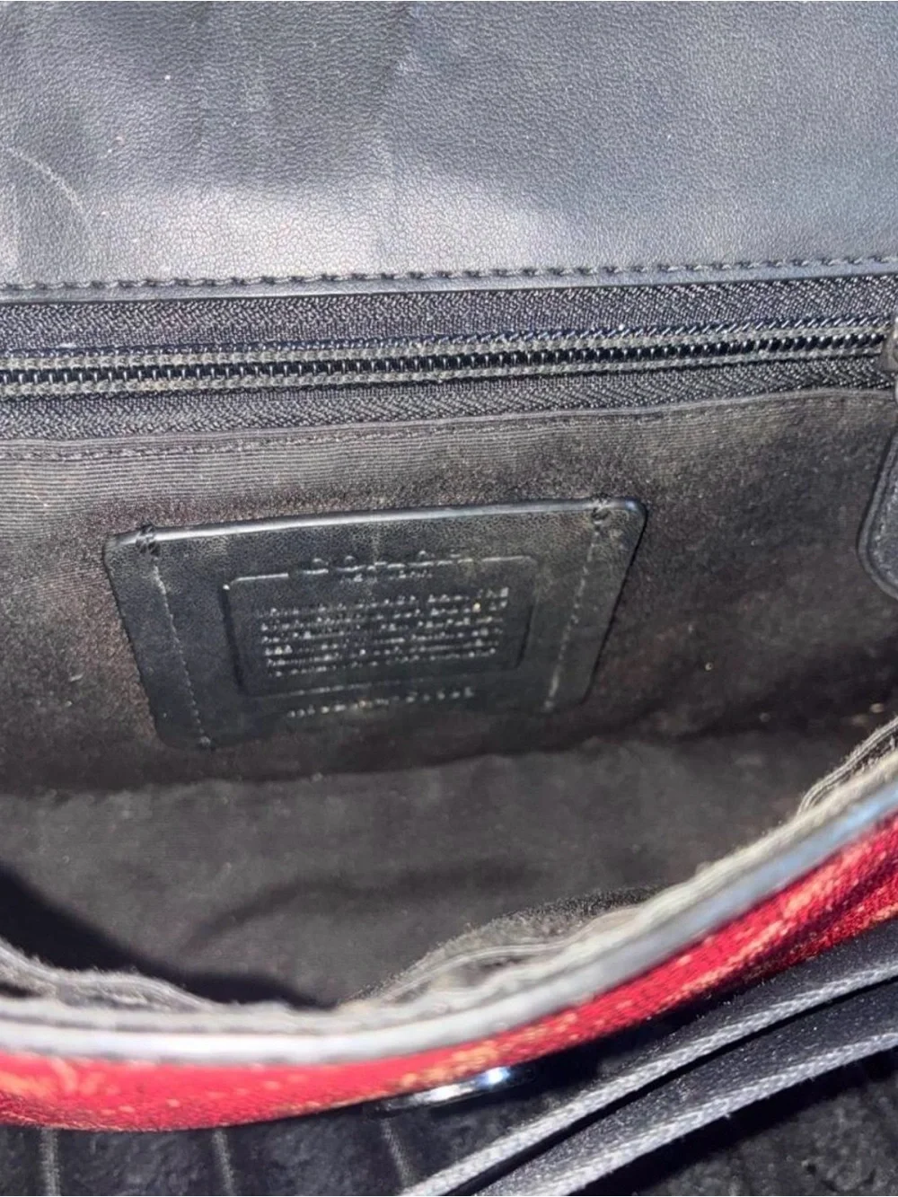 Coach Red Signature Fold-Over Bag